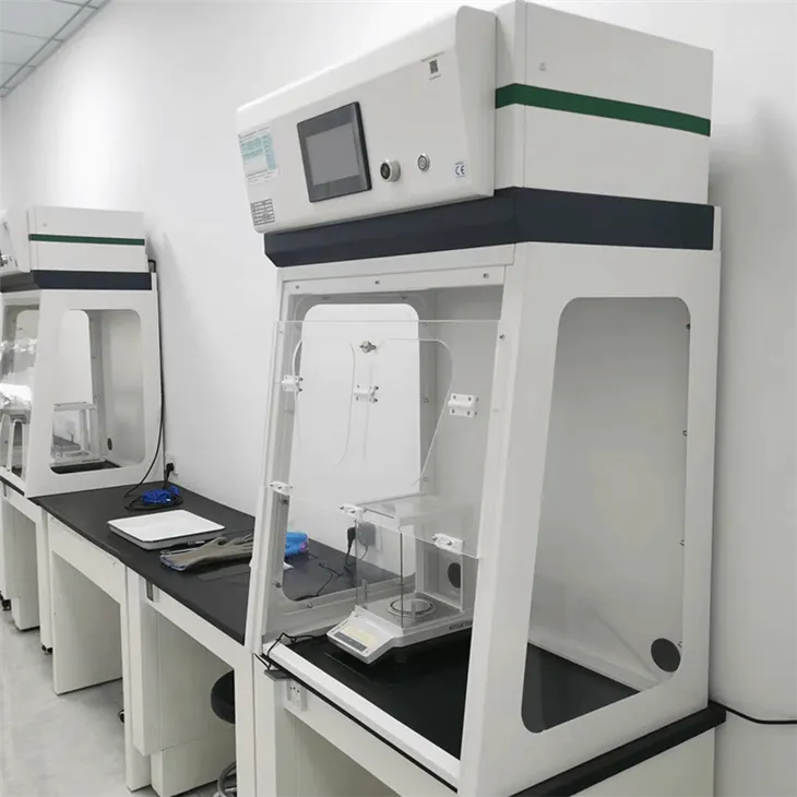 Multiple BOKA Ductless Fume Hoods in laboratory setting - Consistent performance across research workstations
